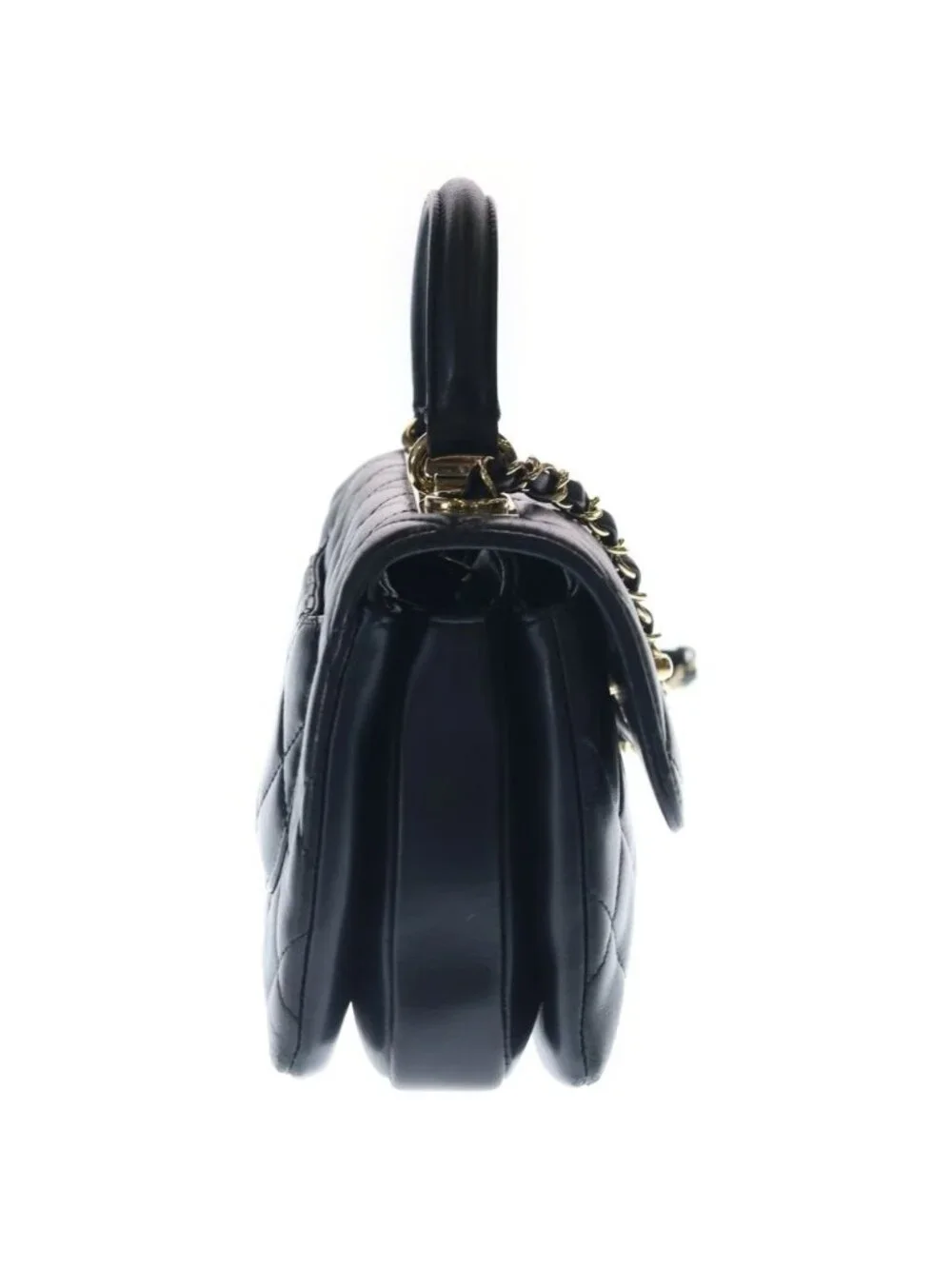 Chanel Trendy CC 2-Way Handbag Shoulder Bag Black Lambskin Gold